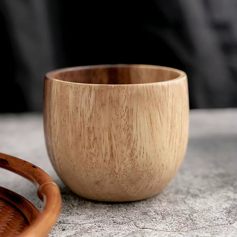 Whole Wood Acacia Mangium Mug Portable Bottle Wooden Coffee Cup 170Ml 200Ml